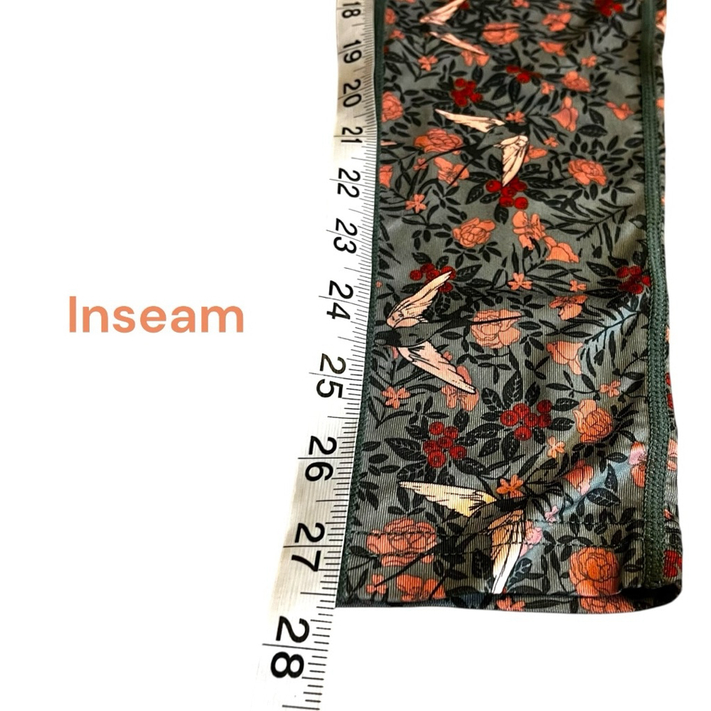 Kari Traa Fryd Superundertøysbukse Thermal Leggings, Murk Green Floral, S-M - Picture 14 of 15